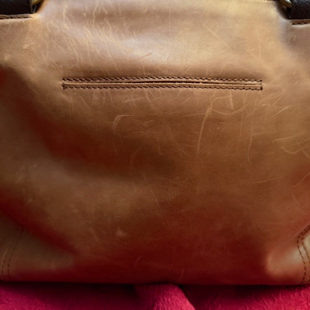 The Sak Ashby Tan w/ Snakeskin trim Leather Satchel - Picture 5 of 6